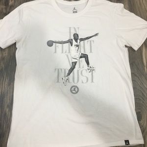 Jordan In Flight We Trust White Shirt Size L
